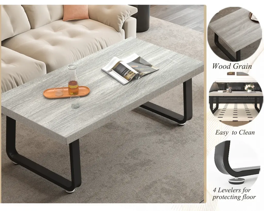 Minimalist Coffee Table, Light Grey Oak, 47 Inch_07
