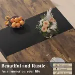 70.87 Inch Dining Table for 4-8, Rustic Brown and Black Oak 03