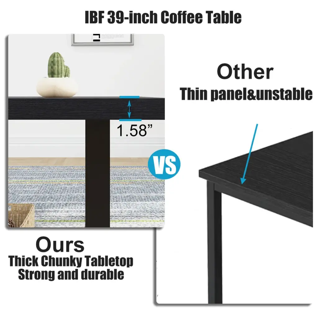 Industrial Coffee Table, Black Oak, 39 Inch_07