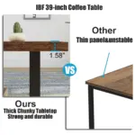 Industrial Coffee Table, Rustic Brown, 39 Inch_07