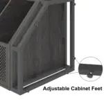 Corner Bar Cabinet with Adjustble Shelf Storage, Dark Gray Oak_06