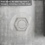 Round Glass Coffee Table with Silver Hexagonal Metal Base_07