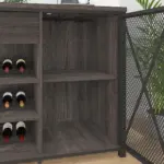 70.86” Wine Cabinet with Fridge Space, Dark Gray Oak_08