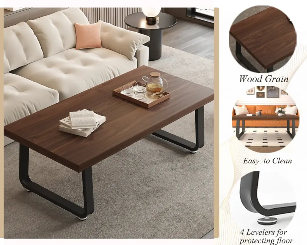 Minimalist Coffee Table, Walnut, 47 Inch_08