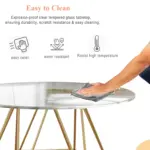 Round Glass Coffee Table with Golden Hexagonal Metal Base_09