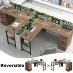 L Shaped Desk with File Cabinets, Rustic Oak_07