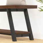 Industrial Wood Bench, Walnut 04