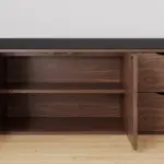 Entryway Bench with Padded Cushioned Seat, Rustic Brown 08.01.C