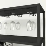Tall Bar Cabinet with Drawer, Black Oak_09