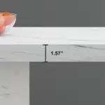 White Faux Marble Dining Table for 6-8, 70.87 Inch 008
