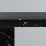 Black Faux Marble Dining Table for 6-8, 70.87 Inch 06