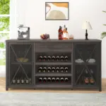 70.86” Wine Cabinet with Fridge Space, Dark Gray Oak_09