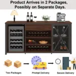 70.86” Wine Cabinet with Fridge Space, Walnut_08