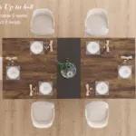70.87 Inch Dining Table for 4-8, Rustic Brown and Black Oak 04