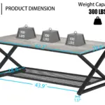 X Shaped Leg 2 Tier Coffee Table, Light Grey Oak, 47 Inch_07