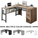 L Shaped Desk with File Cabinets, Rustic Oak_08