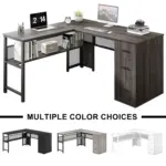 L Shaped Desk with File Cabinets, Dark Gray Oak_09