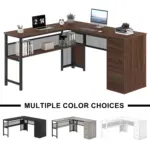 L Shaped Desk with File Cabinets, Walnut_08