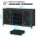 70.86” Wine Cabinet with Fridge Space, Black Oak_03