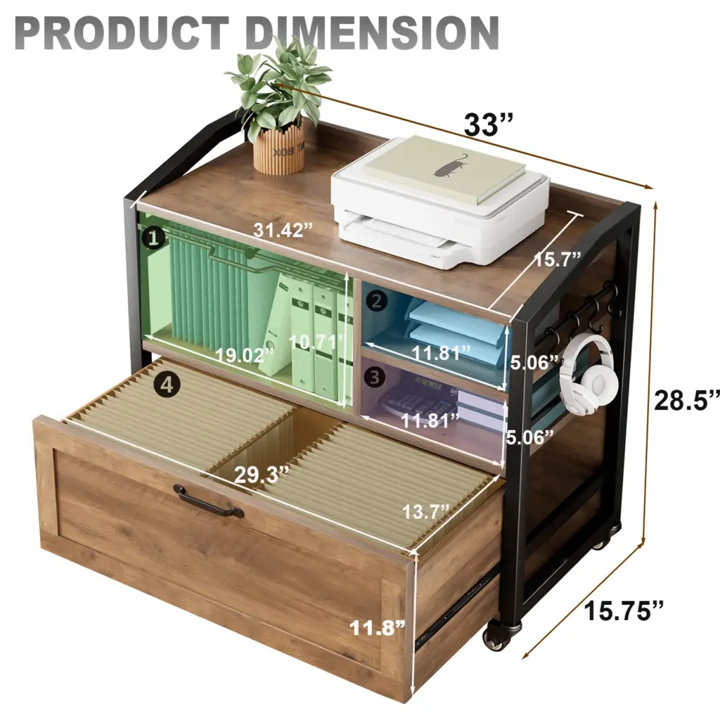 Mobile Lateral File Cabinet with Drawer_10
