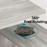 L Shaped 360 Rotating Computer Desk with 3 Drawers, Light Grey Oak_10
