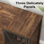 70.86” Wine Cabinet with Fridge Space, Rustic Brown_06