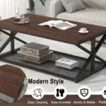 Coffee Table with Storage, Walnut, 47 Inch_10