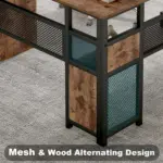L Shaped Desk with File Cabinets, Rustic Brown_11