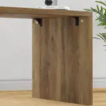 L Shaped 360 Rotating Computer Desk with 3 Drawers, Rustic Oak_10