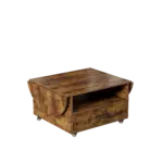 Foldable Coffee Table with Drawer Storage, Rustic Brown_09