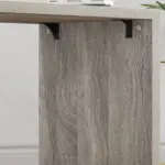 L Shaped 360 Rotating Computer Desk with 3 Drawers, Light Grey Oak_11