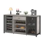 70.86” Wine Cabinet with Fridge Space, Light Grey Oak_11