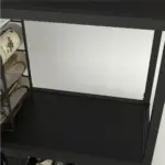 Tall Bar Cabinet with Drawer, Black Oak_11