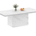 White Faux Marble Dining Table for 6-8, 70.87 Inch 010