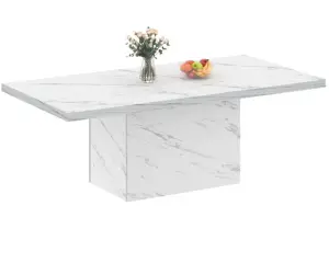 White Faux Marble Dining Table for 6-8, 70.87 Inch 010