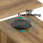 L Shaped 360 Rotating Computer Desk with 3 Drawers, Rustic Oak_11