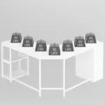 L Shape Desk with Drawers and Storage Shelf, White Oak_07