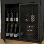Tall Bar Cabinet with Drawer, Black Oak_12
