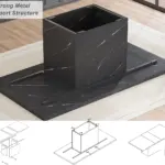 T-Shaped Black Faux Marble Dining Table, 78.74 Inch 05