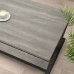 X Shaped Leg Coffee Table with Shelf, Light Grey Oak, 47 Inch_12