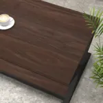 X Shaped Leg Coffee Table with Shelf, Walnut, 47 Inch_12