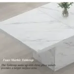 White Faux Marble Dining Table for 6-8, 70.87 Inch 011