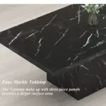 Black Faux Marble Dining Table for 6-8, 70.87 Inch 08