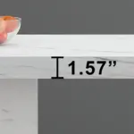 T-Shaped White Faux Marble Dining Table, 78.74 Inch 10
