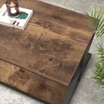 2 Tier Coffee Table with Shelf, Rustic Brown, 47 Inch_07