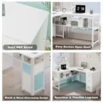 L Shaped Desk with File Cabinets, White Oak_09