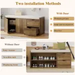 13.01.C Entryway Bench with Padded Cushioned Seat, Rustic Oak