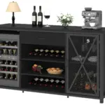 70.86” Wine Cabinet with Fridge Space, Black Oak_06