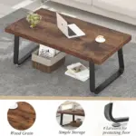 Minimalist Coffee Table, Rustic Brown, 39 Inch_11