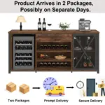 70.86” Wine Cabinet with Fridge Space, Rustic Brown_09